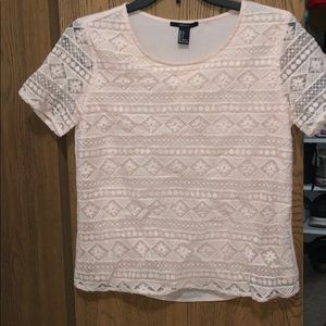 Cute Blush Lace detailed Shirt